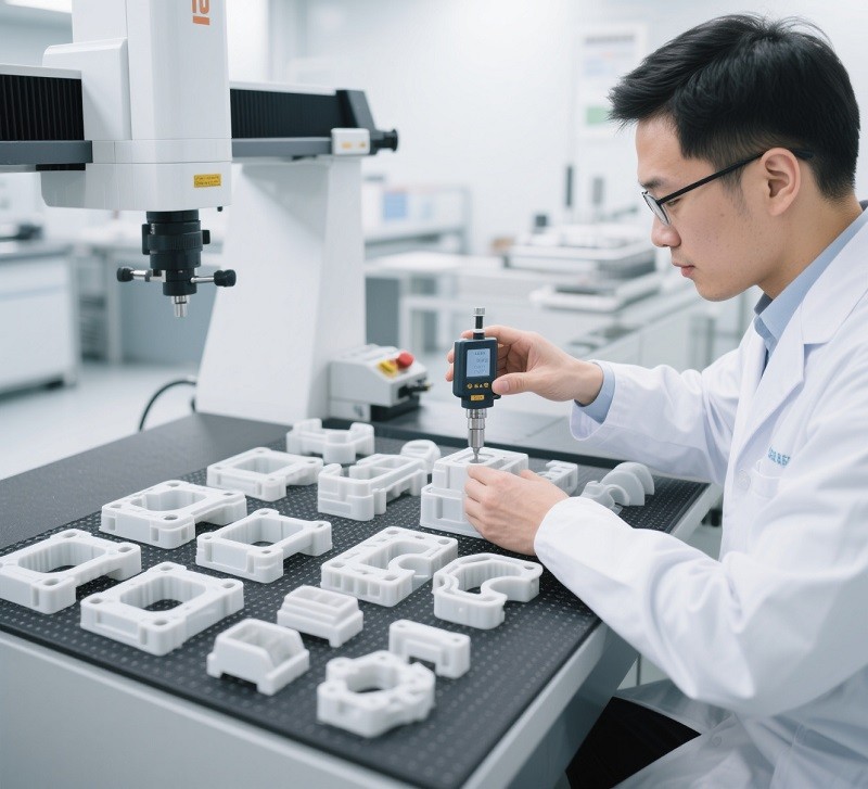 Finished and Assembled Plastic Parts An array of finished multi-colored plastic parts.