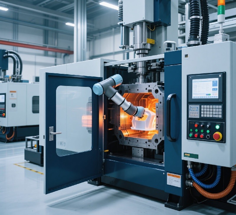 Injection Molded Part Prototype Inspection A sample prototype part being measured with calipers