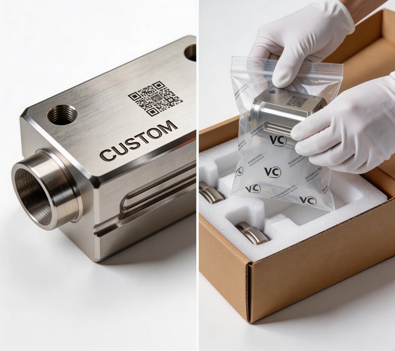 Custom Laser Marking on Stainless Steel Laser marking a stainless steel part with a custom logo