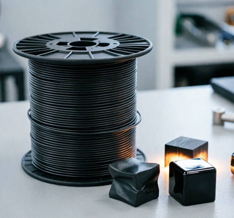 A collection of wholesale 3D printed parts made from ABS filament, showcasing different colors and complex geometries.