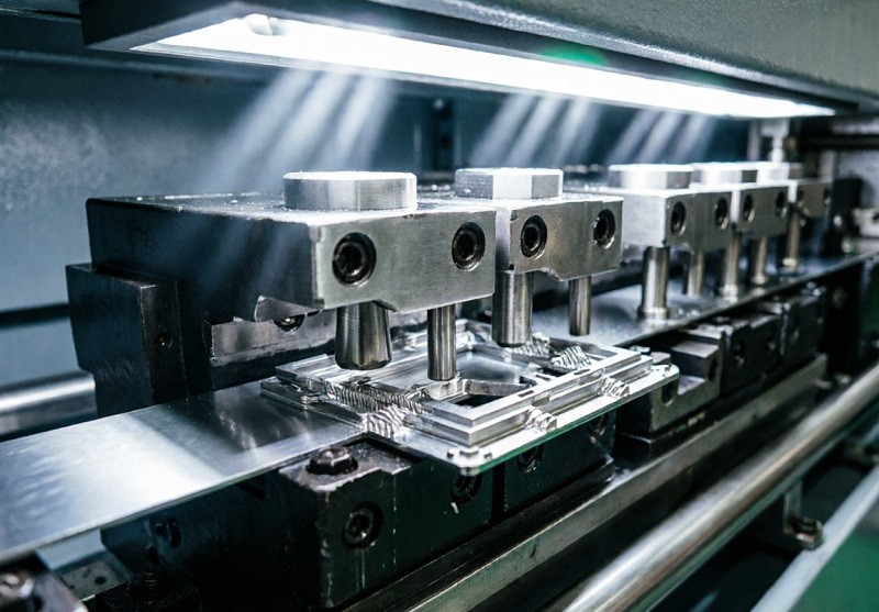 A collection of custom metal stamped EMI shielding frames for consumer electronics