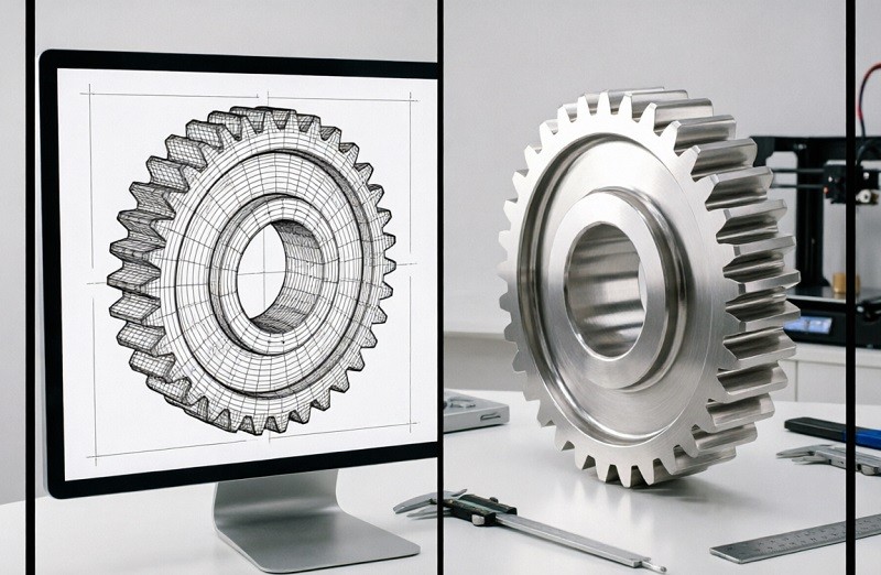 An array of different CNC-machined steel parts from various industries.
