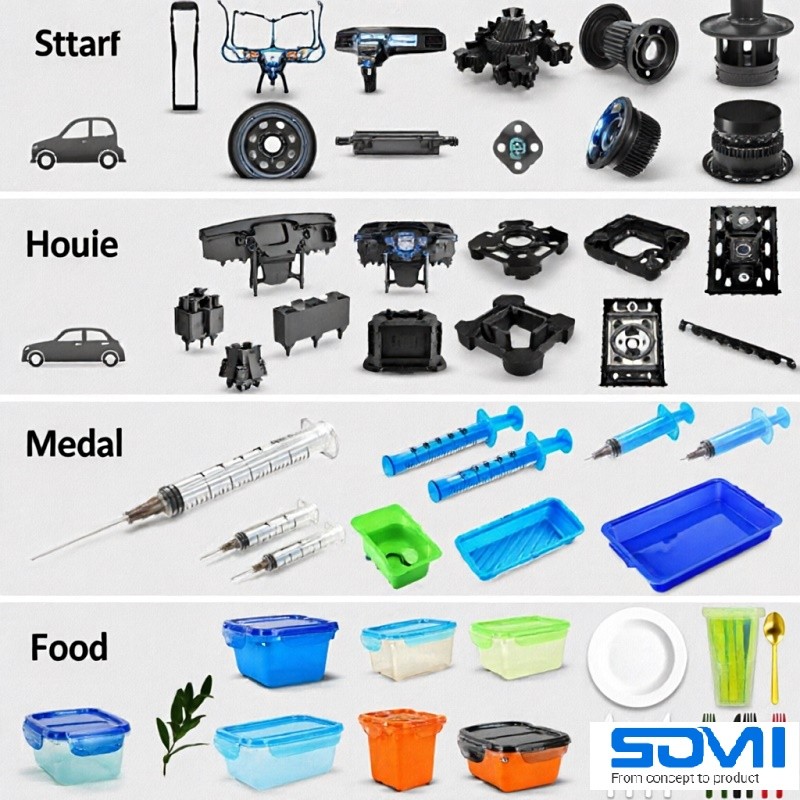 Comparison of an ABS electronic housing and a PP container with a living hinge