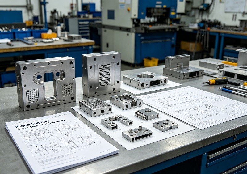An inspector using a Coordinate Measuring Machine (CMM) to verify the dimensions of a fabricated part