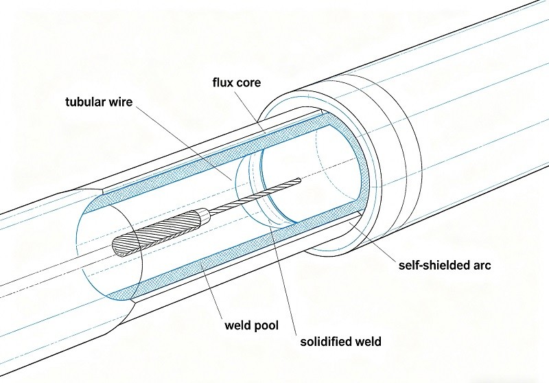 A perfect, aesthetically pleasing "stack of dimes" TIG weld on a stainless steel pipe.