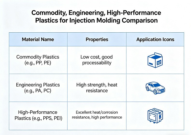 A complex custom plastic injection molded part with intricate features