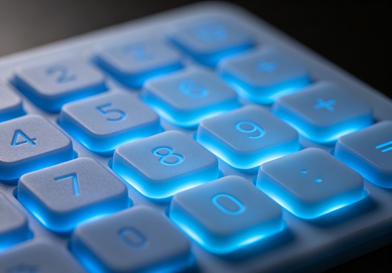 Custom silicone rubber keypad with backlighting