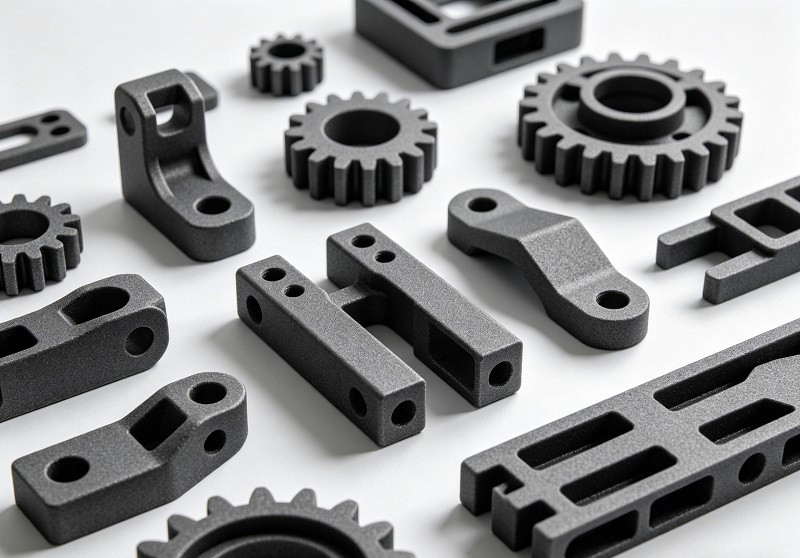 A diagram showing the Multi Jet Fusion (MJF) 3D printing process with agent jetting and infrared fusion.