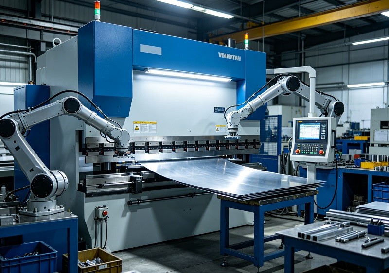 Automated CNC press brake in a modern factory