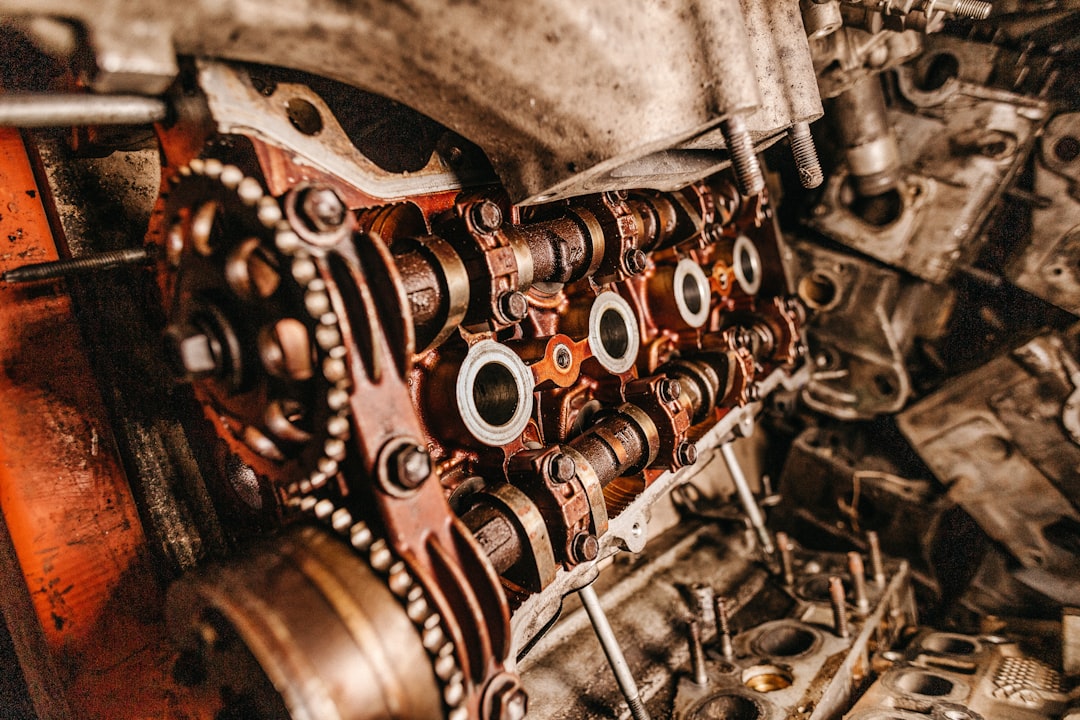 A collection of precision-machined automotive engine components