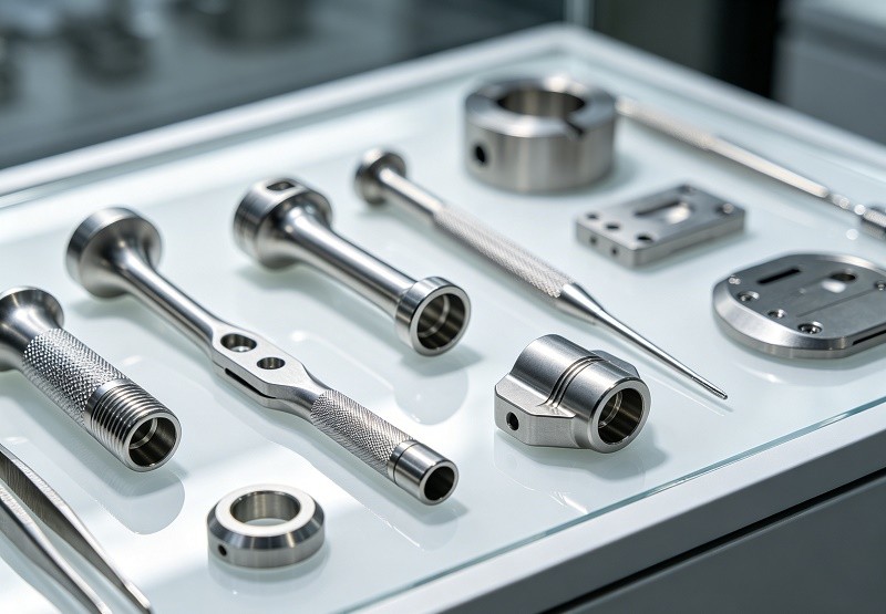 A quality control engineer inspecting a machined part with calipers