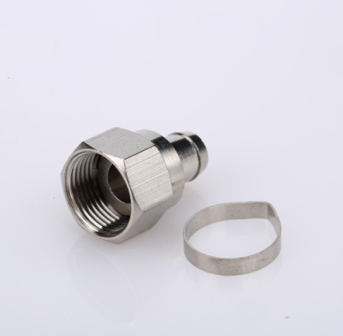 Waterproof F Male Crimp Connector CNC Turning Stamping Nickel Plated for RG6 Cable