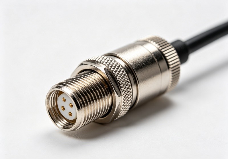 A variety of CATV hardline connectors displayed on a clean surface.