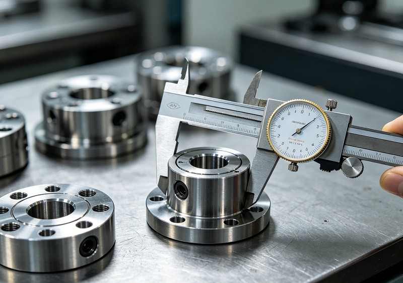 collaborative value engineering for CNC machining An engineer and a machinist collaborating over a technical drawing and a CNC machined part