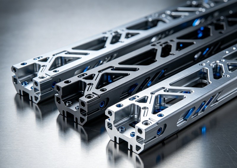 A display of custom metal stamped parts for various industries