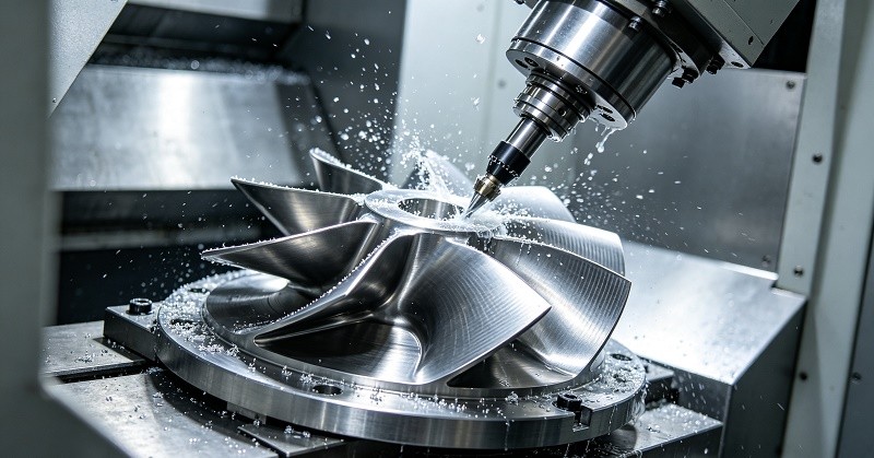 Advanced 5-axis CNC machining equipment in modern manufacturing facility