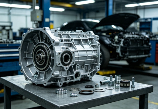 Custom aluminum die cast automotive engine bracket and transmission housing components