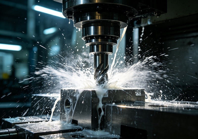 CNC machining center at SOMI Custom Parts precision manufacturing facility