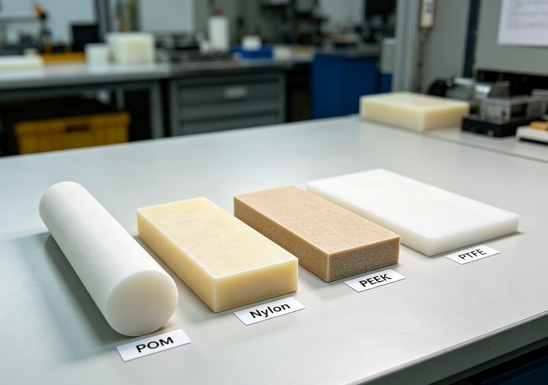 Precision CNC machining of engineering plastic parts in a modern manufacturing facility