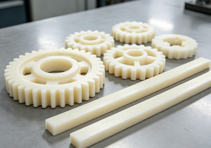 CNC machined Nylon plastic gears and mechanical parts for industrial automation