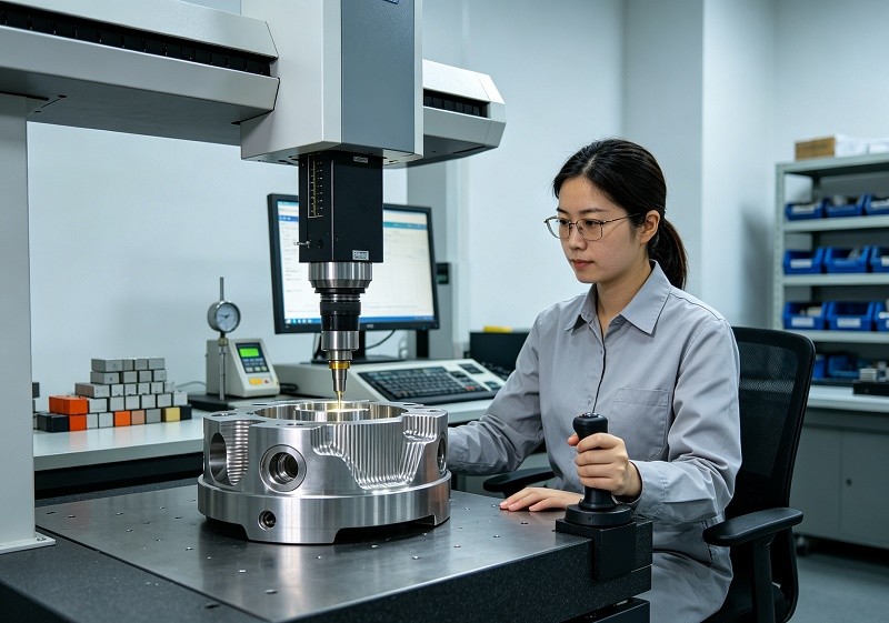 Precision measurement using micrometer for tight tolerance CNC inspection and quality control