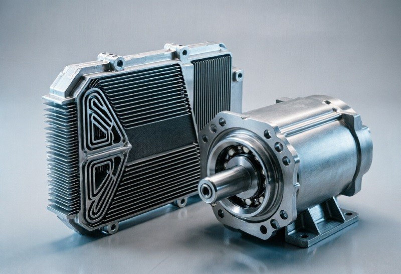 CNC machined EV battery cooling plate and motor housing components