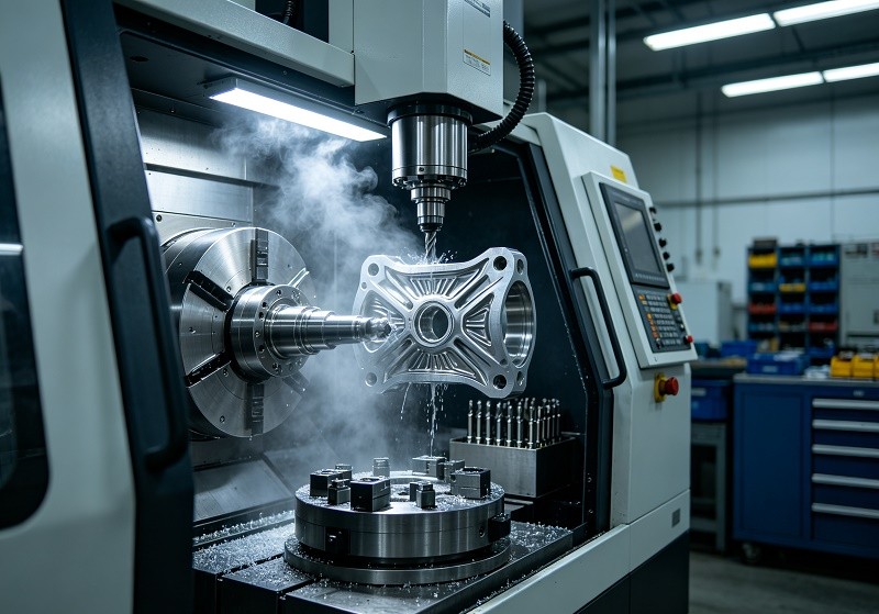 Precision CNC machining center with advanced manufacturing technology for custom metal parts production