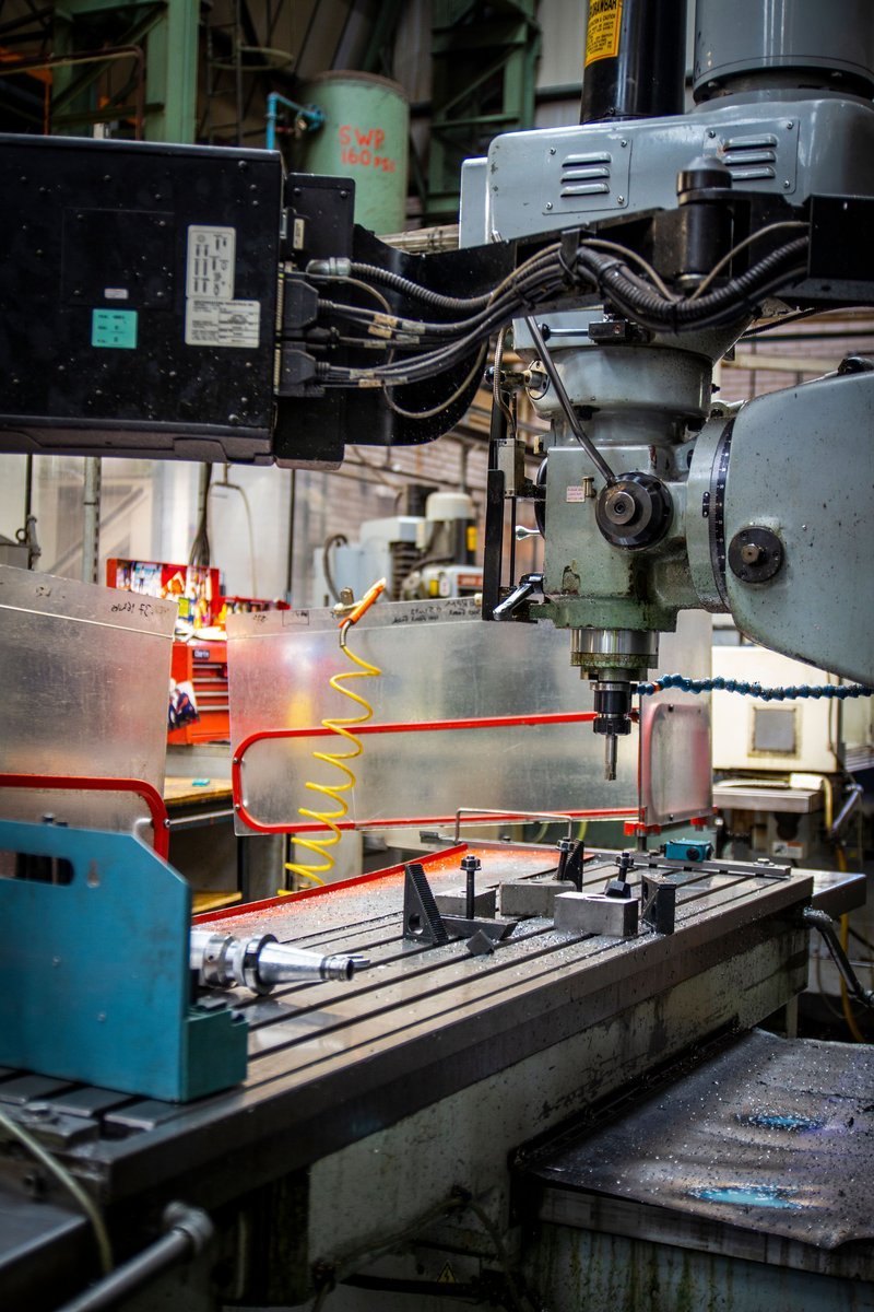 Industrial CNC lathe in production machining setup