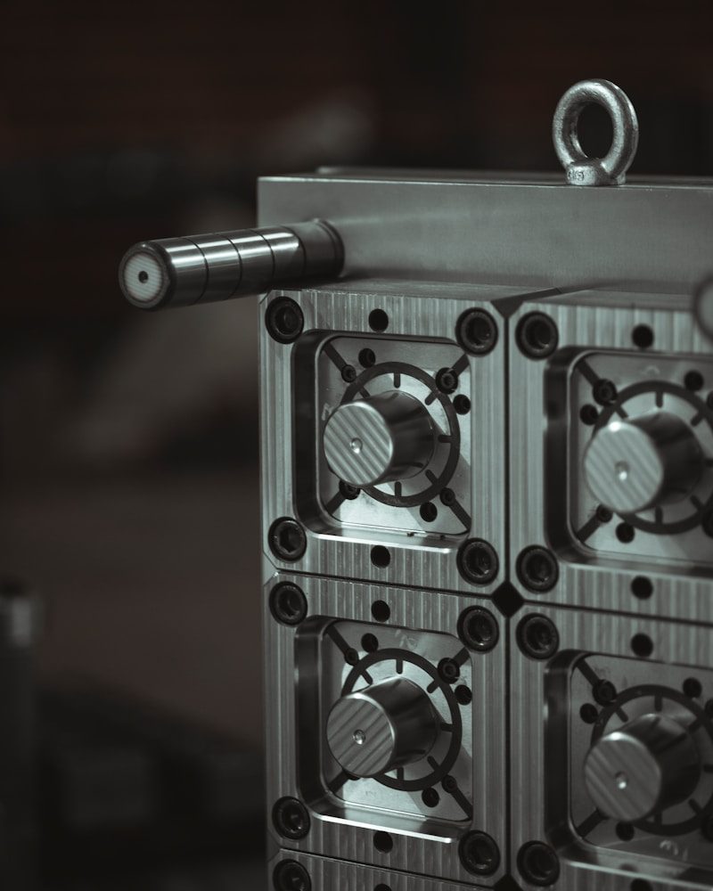 Close-up of a precision metal component suitable for CNC machining