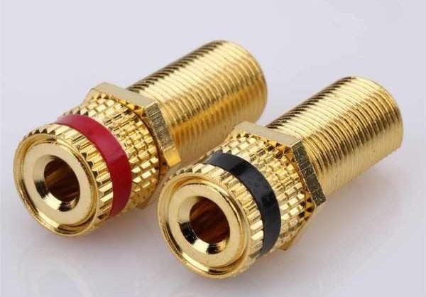 Gold plated RCA connector CNC machined for consumer electronics audio applications - SOMI Custom Parts