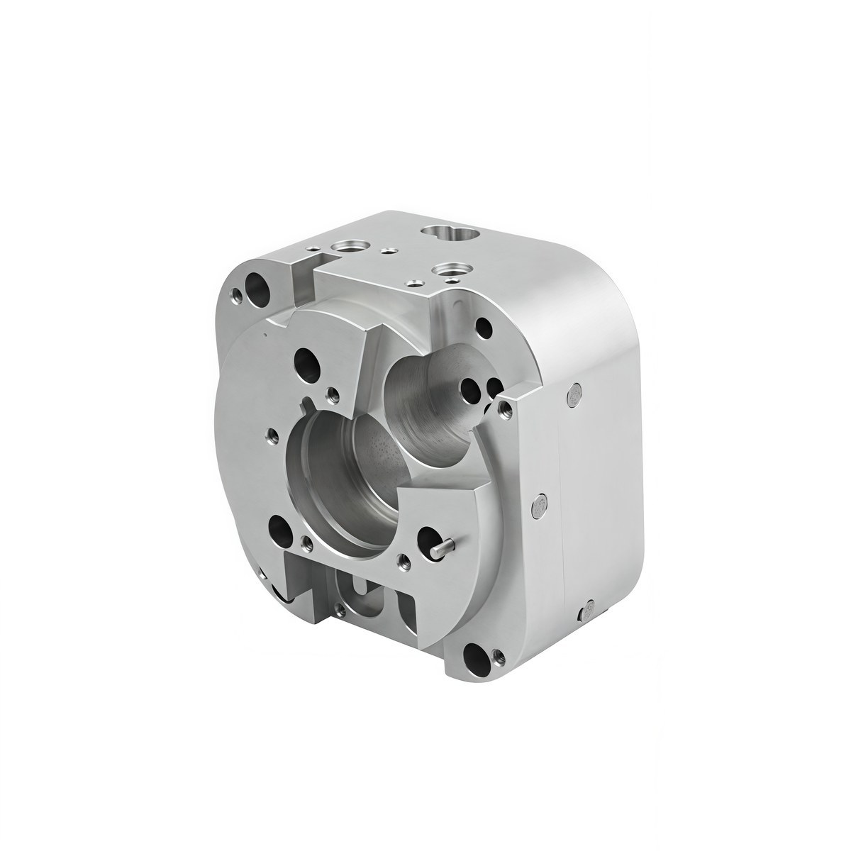 Precision CNC machined aluminum component with complex internal features