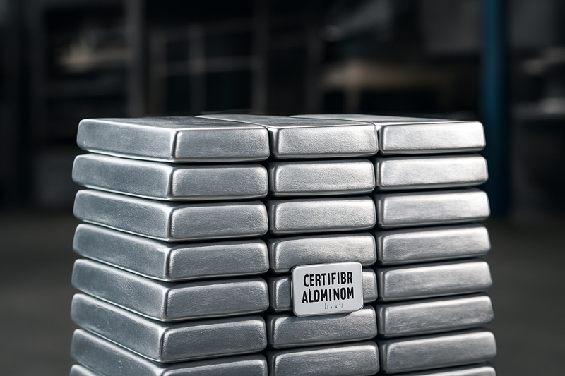 High-Purity Aluminum Ingots for Die Casting Stack of high-purity aluminum ingots ready for melting