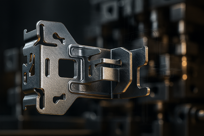 Four-Slide Stamped Part A complex part made using four-slide stamping