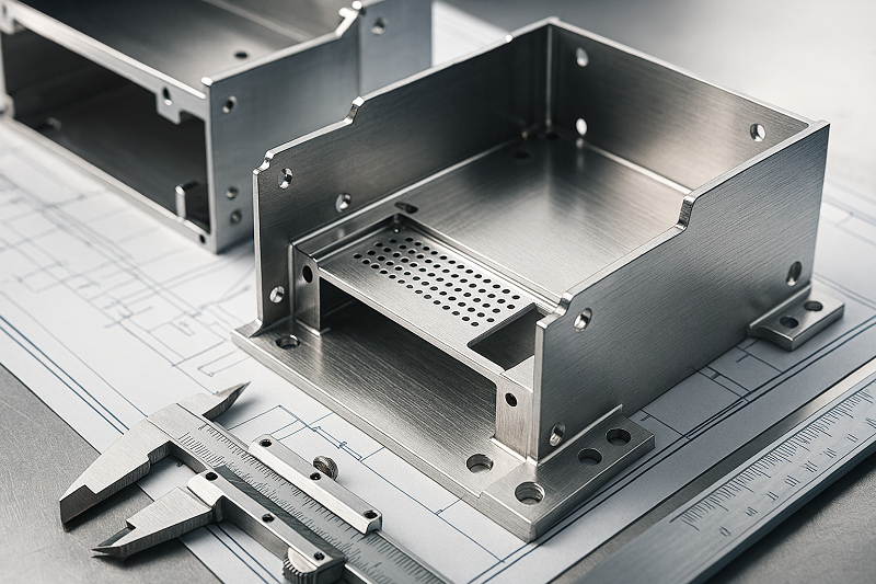 Precision sheet metal parts for an avionics enclosure