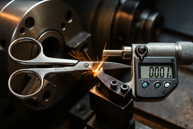 Close-up of a complex surgical instrument component