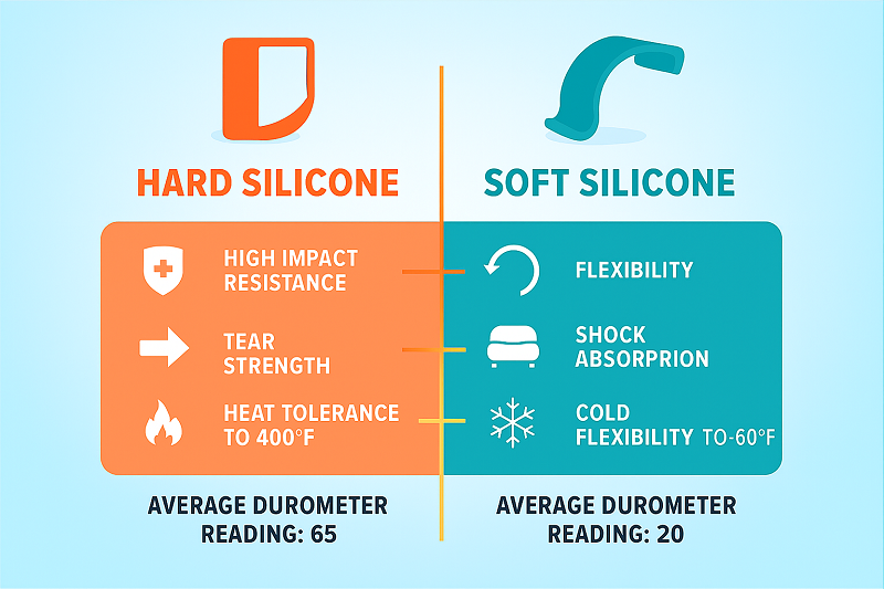 A phone split down the middle with a hard case on one side and a soft silicone case on the other