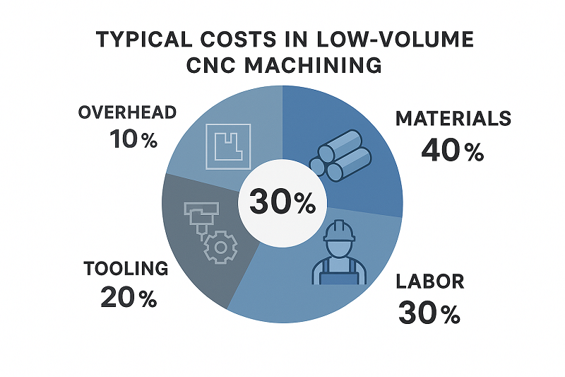 Engineer reviewing CNC machined parts on a table