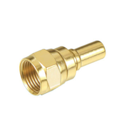 F Male Connector Gold Plated Crimp Type for 1.9C 4C Coaxial Cable
