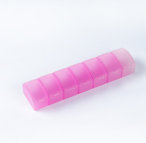 Weekly Pill Organizer with Effortless Opening Design and Frosted Material, Arthritis Friendly Pill Box, BPA-Free Pill Organizer 7 Day, Cute & Portable Pill Case for Vitamins, Supplements and Medications, Support OEM, ODM