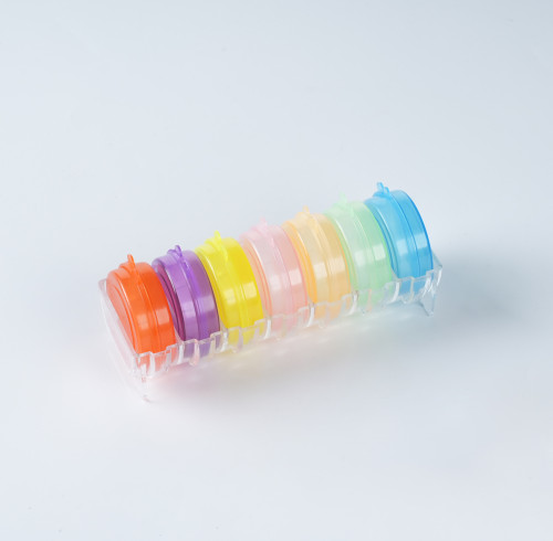 Weekly Pill Organizer with Dual Protection for Travel, Portable Pill Box 7 Day with 7 Single Colorful Boxes for Pocket, Purse, Large Pill Case for Big Vitamins, Fish Oils, Supplements, Support OEM, ODM