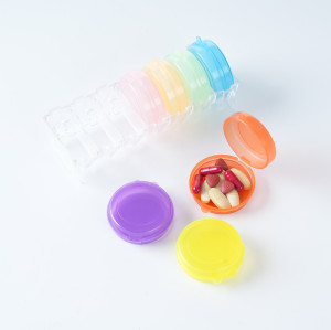 Weekly Pill Organizer with Dual Protection for Travel, Portable Pill Box 7 Day with 7 Single Colorful Boxes for Pocket, Purse, Large Pill Case for Big Vitamins, Fish Oils, Supplements, Support OEM, ODM