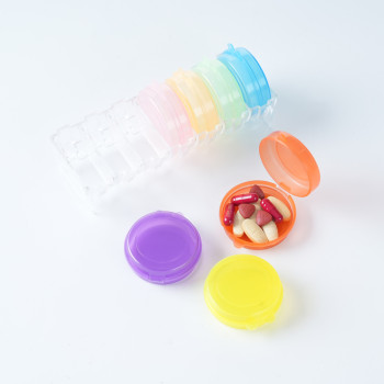 Weekly Pill Organizer with Dual Protection for Travel, Portable Pill Box 7 Day with 7 Single Colorful Boxes for Pocket, Purse, Large Pill Case for Big Vitamins, Fish Oils, Supplements, Support OEM, ODM
