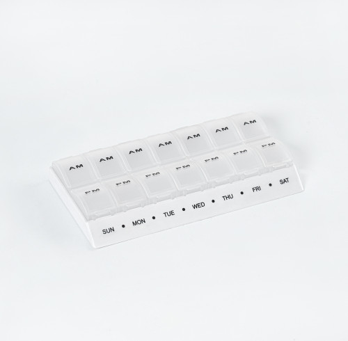 Wholesale Weekly (7-Day) AM/PM Pill Organizer, Vitamin and Medicine Box, Small Pop-out Compartments, 2 Times a Day, Support OEM,ODM
