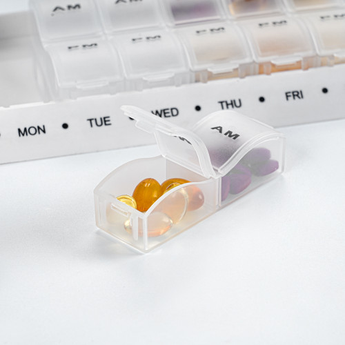 Wholesale Weekly (7-Day) AM/PM Pill Organizer, Vitamin and Medicine Box, Small Pop-out Compartments, 2 Times a Day, Support OEM,ODM