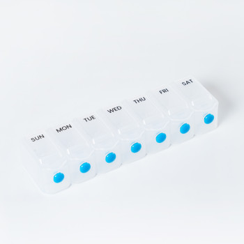 Wholesale Weekly Pill Organizer Arthritis Friendly, BPA Free Travel 7 Day Pill Box Case with Spring Open Design and Large Compartment to Hold Vitamins, Cod Liver Oil, Supplements and Medication, Support OEM,ODM