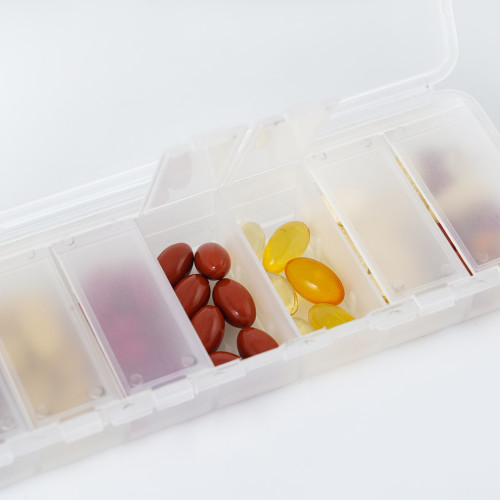 Pill Organizer, Weekly Pill Organizer, Travel Pill Box Medicine Pill Organizer, 7 Day Pill Case for Big Vitamin Supplements Fish Oil, Support OEM, ODM