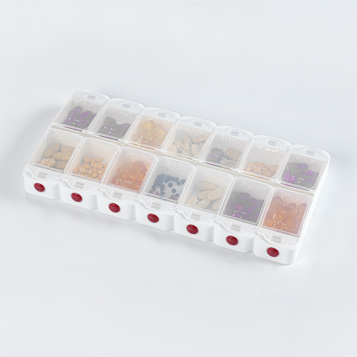 Wholesale Weekly (7-Day) AM/PM Pill Organizer, Vitamin and Medicine Box, Small Pop-out Compartments, 2 Times a Day, Support OEM,ODM