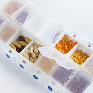 Wholesale Weekly (7-Day) AM/PM Pill Organizer, Vitamin and Medicine Box, Small Pop-out Compartments, 2 Times a Day, Support OEM,ODM