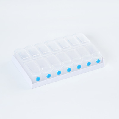 Wholesale Weekly (7-Day) AM/PM Pill Organizer, Vitamin and Medicine Box, Small Pop-out Compartments, 2 Times a Day, Support OEM,ODM