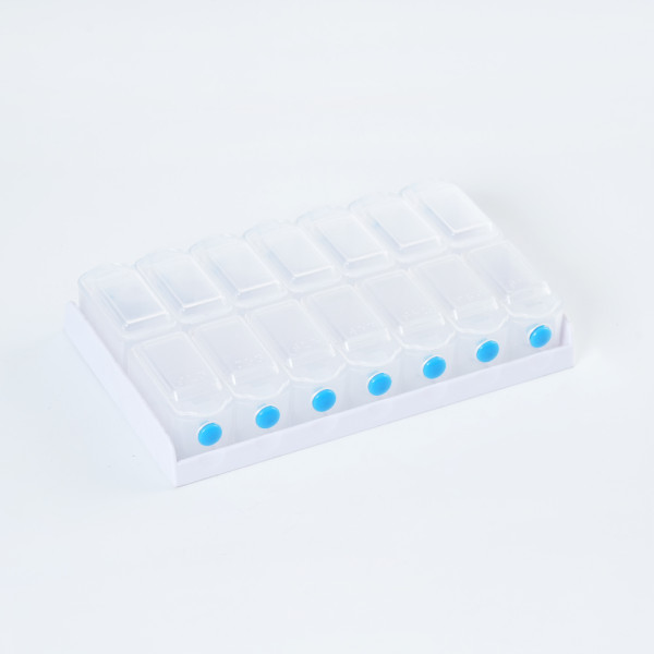 Wholesale Weekly (7-Day) AM/PM Pill Organizer, Vitamin and Medicine Box, Small Pop-out Compartments, 2 Times a Day, Support OEM,ODM